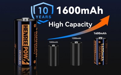 Batteria ricaricabile al litio Henreepow AA AA a 1,5 V, vera capacità ad alta capacità 3000mWh (2000