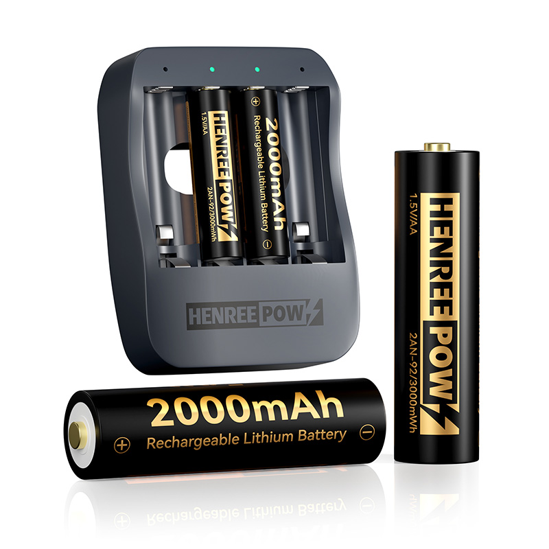 Henreepow AA 2000Mah 1,5 V Batterie al litio ad alta capacità