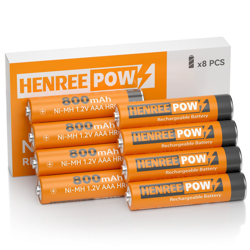 HENREEPOW AAA 800MAH 1,2 V Batteria ricaricabile Ni-MH ad alta capacità