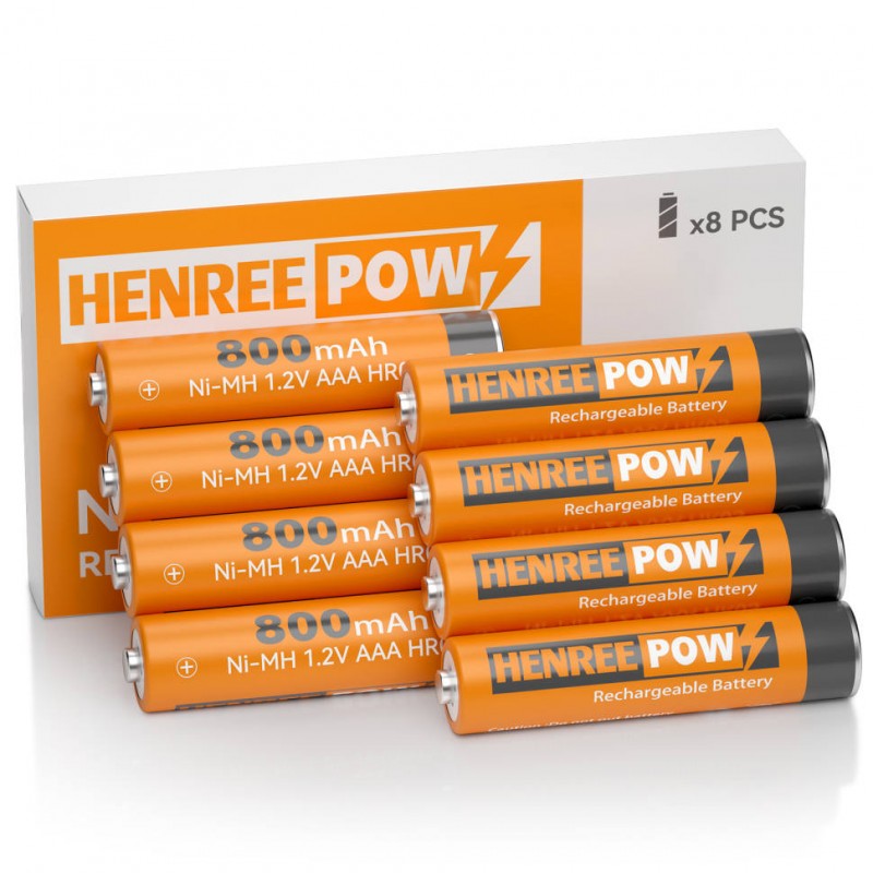 Henreepow Ni-MH AAA 800 batterie ricaricabili per luci solari